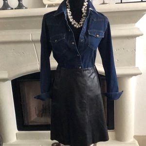 Ladies genuine leather skirt